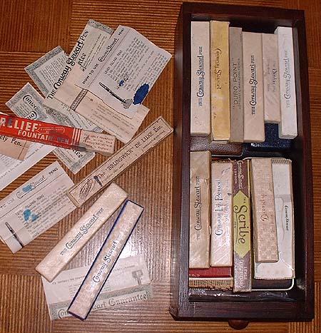 Boxes and papers.